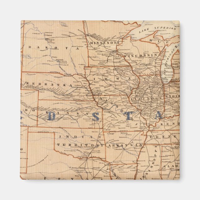 Imán Mapa Topográfico de los Estados Unidos (Frente)
