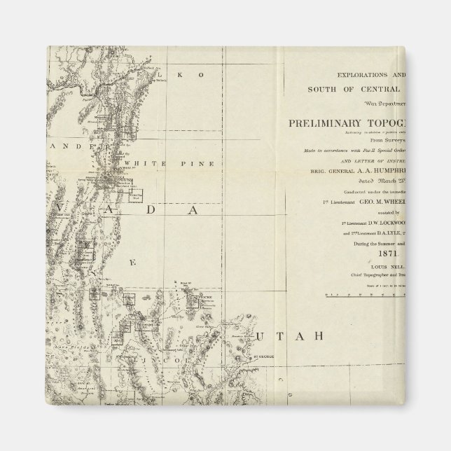 Imán Mapa topográfico de Nevada y Arizona (Frente)