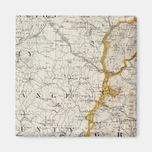 Imán Mapa topográfico y glacial de New Hampshire 2
