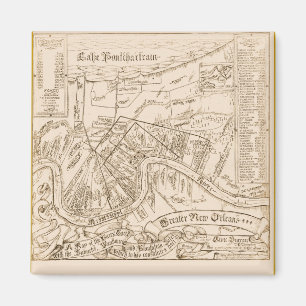 Imán Mapa viejo de New Orleans