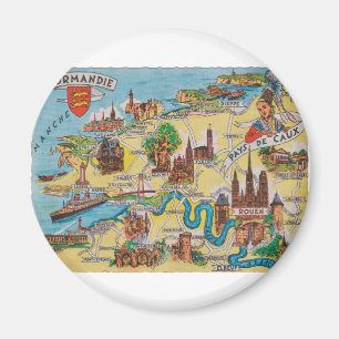 Imán Mapa viejo de Normandie