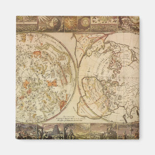 Imán Mapa Vintage Celestial Planisferio de Joseph Moxon