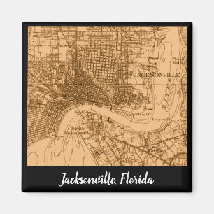 Imán Mapa vintage de Jacksonville Florida