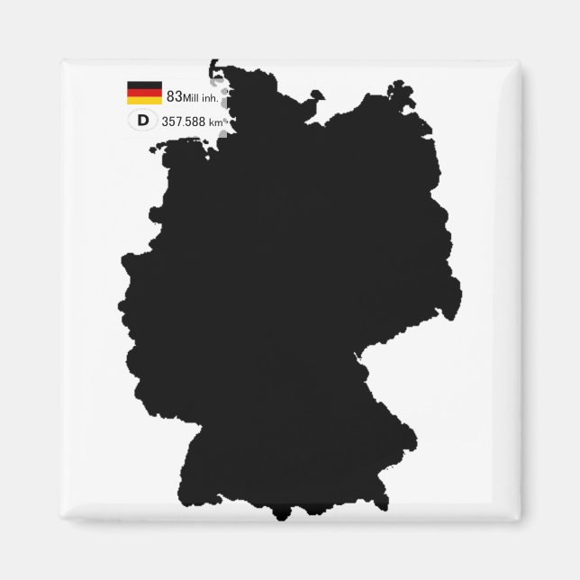 Imán mapa y algunos hechos de Alemania (Frente)