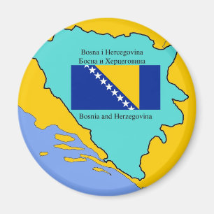 Imán Mapa y bandera de Bosnia y Hercegovina