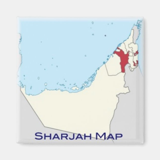 Imán MAPA zAE017 de SHARJAH, Emiratos Árabes Unidos, As (Frente)