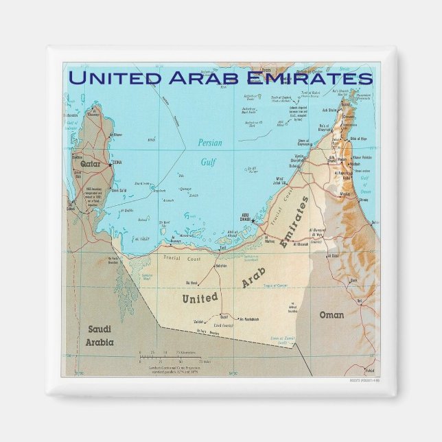 Imán MAPA zAE026, Emiratos Árabes Unidos, Emiratos Árab (Frente)