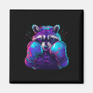 Imán Mapache Boxeador Con Guantes De Boxeo Kickboxing D