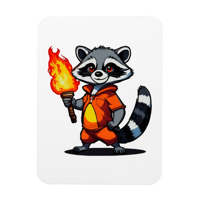 Imán Mapache con antorcha (Vertical)