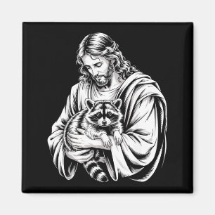 Imán Mapache de basura Jesús Mapache Mapache Animales
