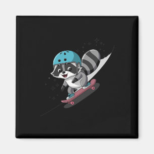 Imán Mapache de monopatín estrella de cohete radical