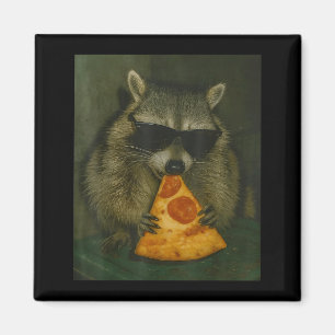 Imán Mapache Divertido Comiendo Zza Animal Meme Hombres