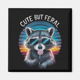 Imán Mapache Divertido Pero Feral Lindo