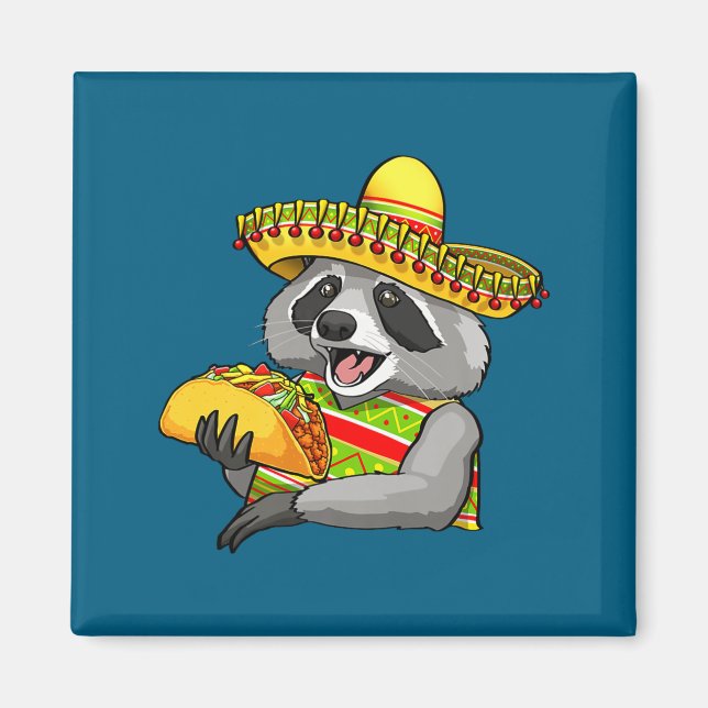 Imán Mapache mexicano cinco de mayo divertido lindo com (Frente)