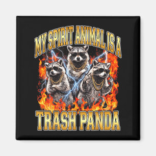 Imán Mapache Mi Animal Srit Es Un Panda Basura Botas Di
