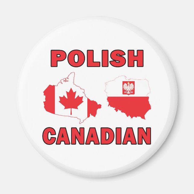 Imán Mapas canadienses polacos (Frente)