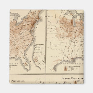 Imán Mapas del censo de los Estados Unidos, 1870