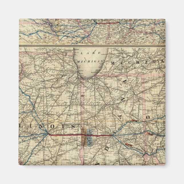 Imán Mapas mostrando la Indiana (Frente)