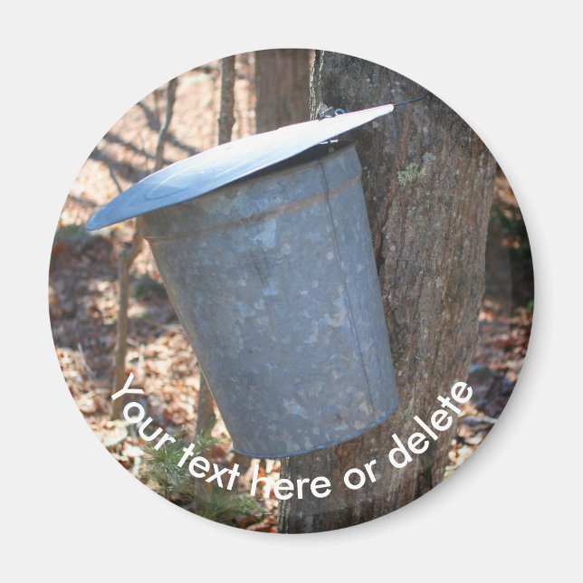 Imán Maple Syrup Sap Bucket Nature Personalized (Frente)