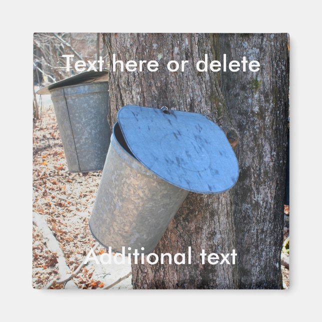 Imán Maple Syrup Sap Buckets Nature Personalized (Frente)