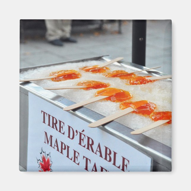 Imán Maple Taffy Tire D'Erable Quebec Canada Magnet (Frente)