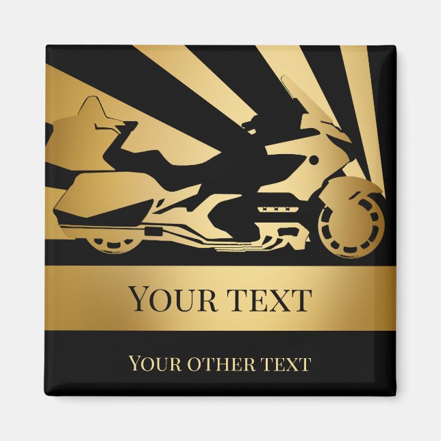 Imán Maqueta magnética de motocicleta de oro (Frente)