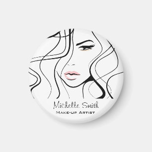 Imán Maquillaje femenino elegante minimalista negro y b