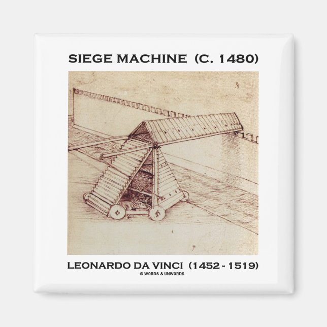 Imán Máquina de asedio (C. 1480) Leonardo da Vinci (Frente)