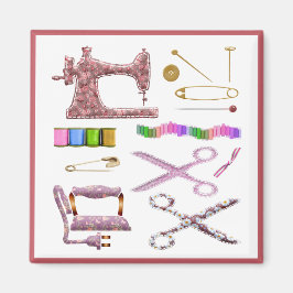 Imán Máquina de coser Seamstress Tejido de tijeras