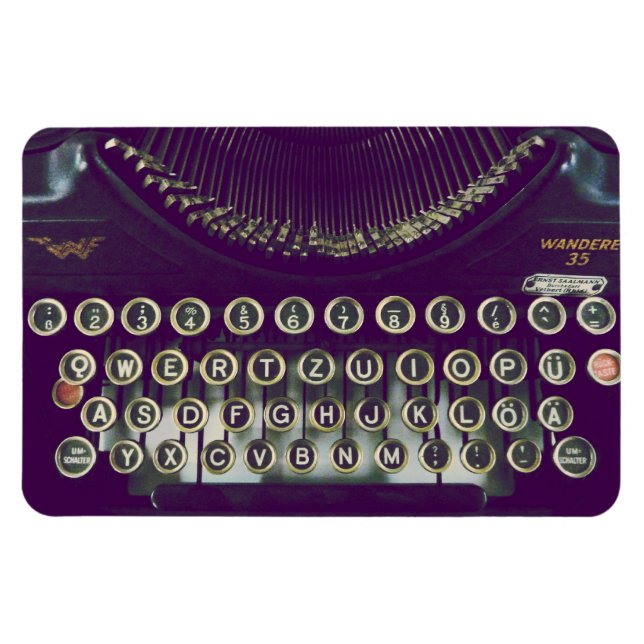 Imán máquina de escribir a la antigua (Horizontal)