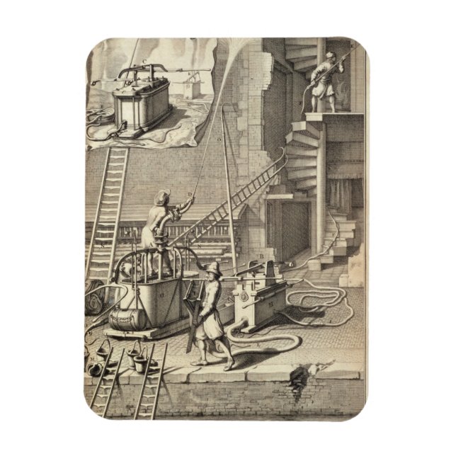 Imán Maquinaria contra incendios, de un libro sobre la  (Vertical)