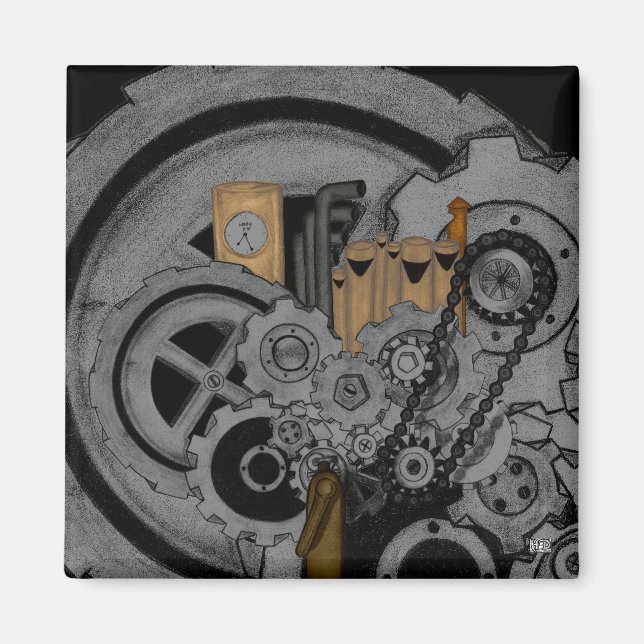 Imán Maquinaria Steampunk (Frente)