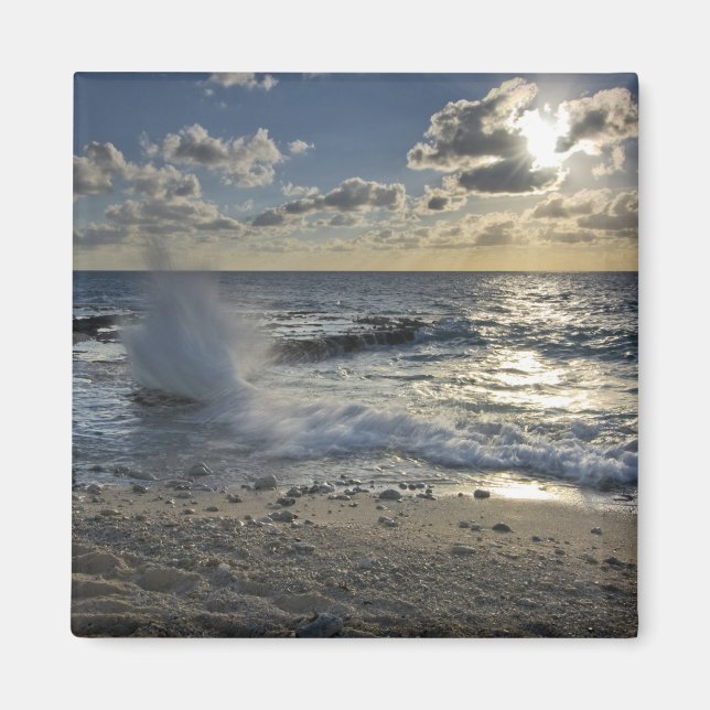 Imán Mar Caribe, Islas Caimán.  Olas rompientes (Frente)
