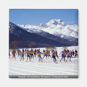 Imán Maratón de esquí Engadin, Silvaplana, Suiza Wint