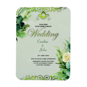 Imán Maravilloso diseño floral verde.