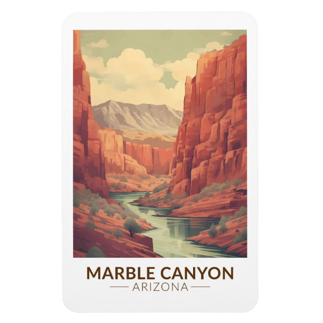 Imán Marble Canyon Arizona Viaje Arte Vintage (Vertical)