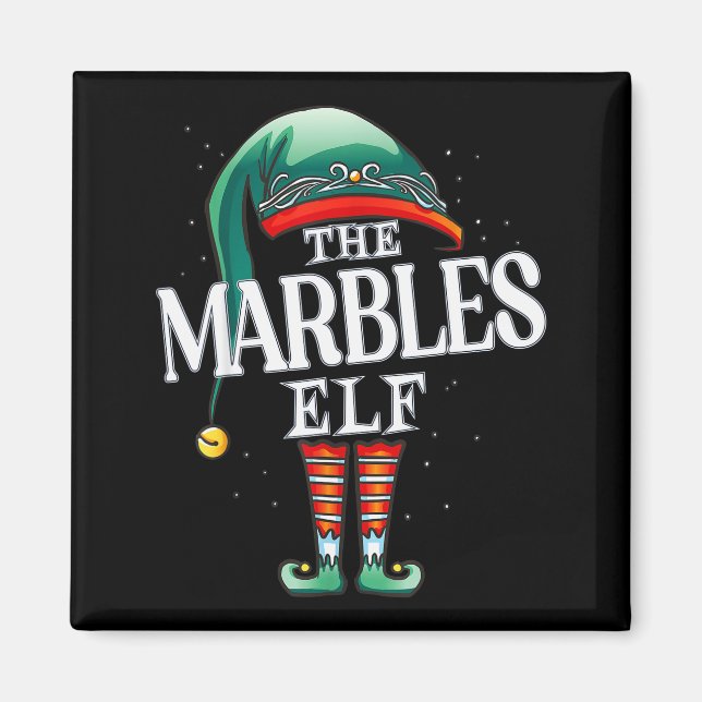 Imán Marbles Elf Christmas Group Xmas Pajama Party  (Frente)