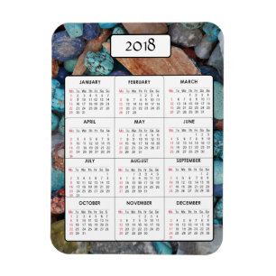 Imán Marbles y piedras 2018 Calendario Magnet