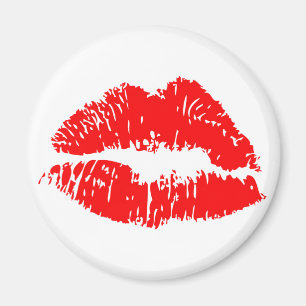 Imán Marca roja de besos de lápiz labial