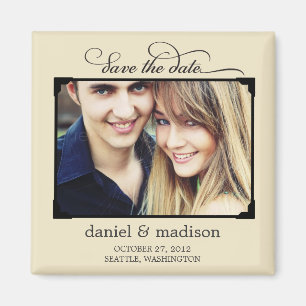 Imán Marcado dulce Save The Date Magnet - Tan