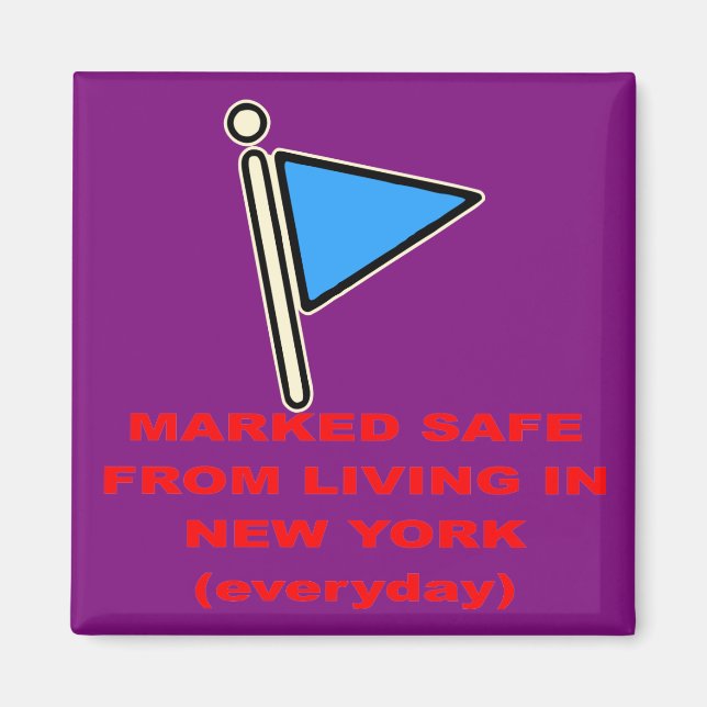 Imán Marcado Seguro De Vivir En Nueva York # (Frente)