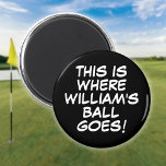 Imán Marcador de pelota de golf de cómics divertidos pe<br><div class="desc">Personaliza para crear un regalo de golf único. Diseñado por Thisisnotme©</div>