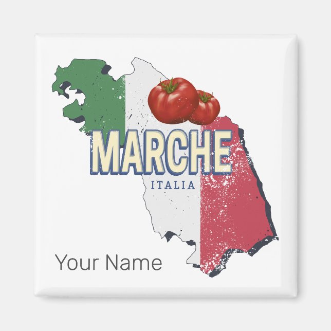 Imán Marcha Italia Retro Región Mapa de recuerdo de cos (Frente)