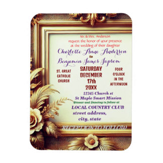 Imán Marco Botánico Floral Dorado 3D