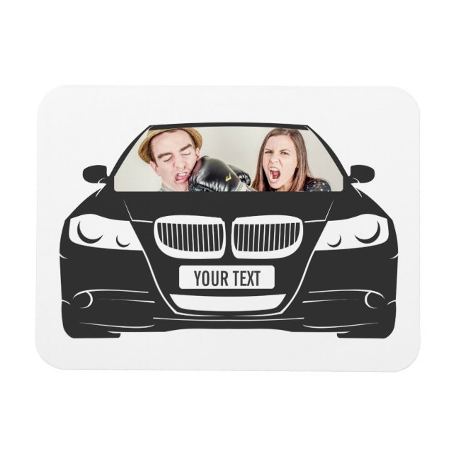 Imán Marco de auto fotográfico Personalizado divertido (Horizontal)