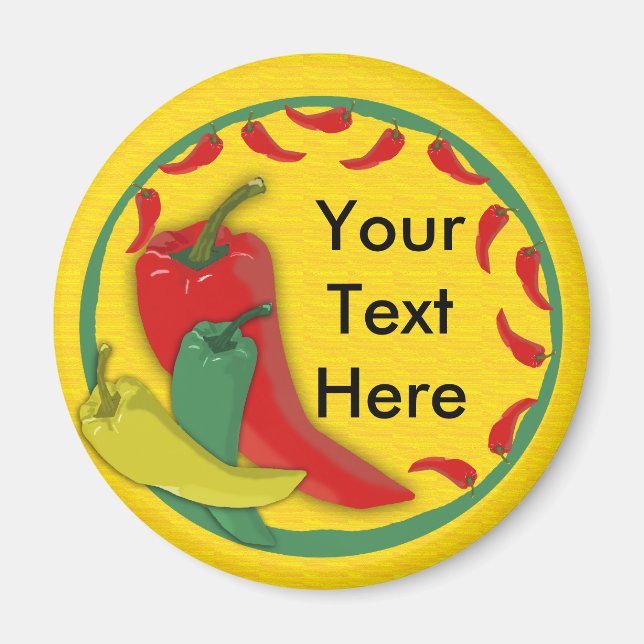 Imán Marco de círculo de grupo de pepino de chile (Frente)