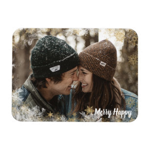 Imán Marco de copo de nieve con foto personalizada Merr