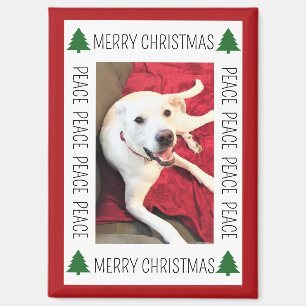 Imán Marco de foto de Navidad simple de perro divertido