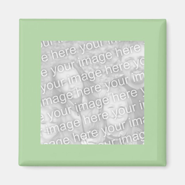 Imán marco de foto verde simple (Frente)