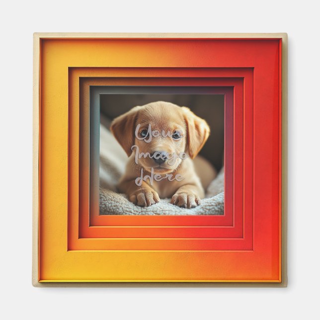 Imán Marco de gradiente de puesta de sol naranja rojo p (Frente)